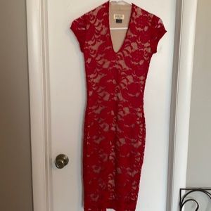 Red lace dress